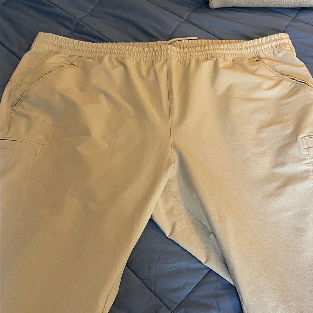 Old Navy Womens Casual Elastic-Waist Beige Capris